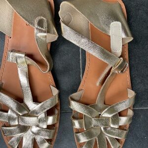 Zara Metallic Gold Sandals